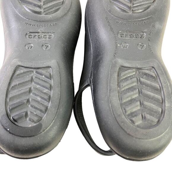 Crocs Olivia Womens Solid Black Slingback Flats Round Closed Toe Shoes sz 7 - Picture 14 of 16
